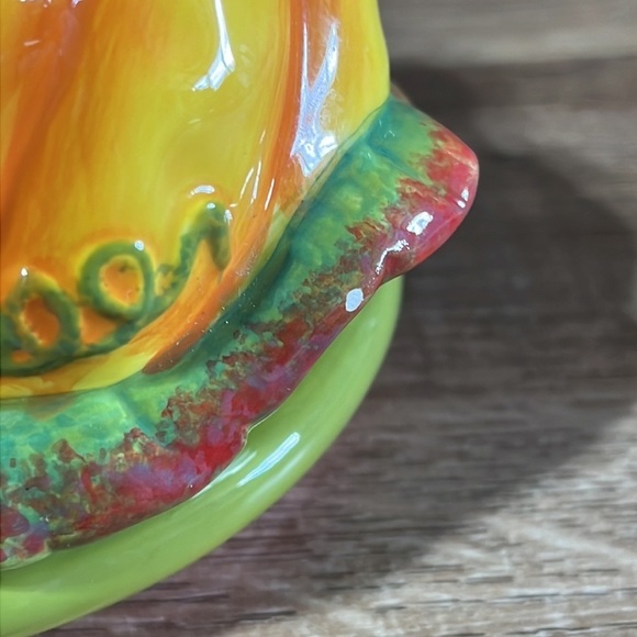 Vtg Essential Home Pumpkin Covered Butter Dish Ceramic Harvest Fall Thanksgiving - Picture 10 of 12